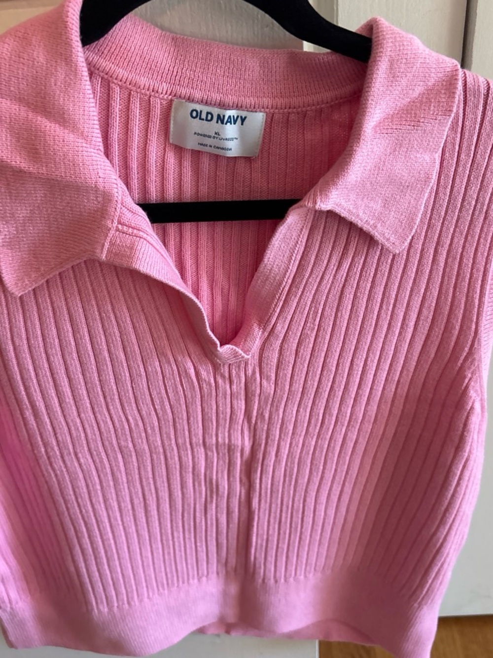 Old Navy Pink Ribbed Polo Top